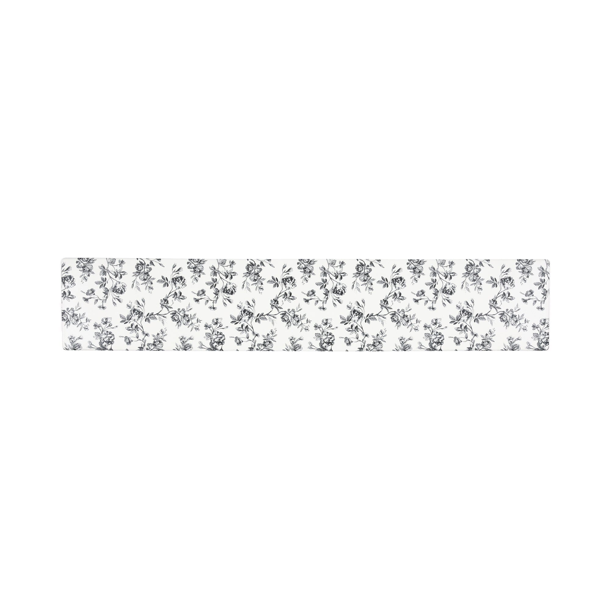 PVC Kitchen Mat Classic Flower Large Black