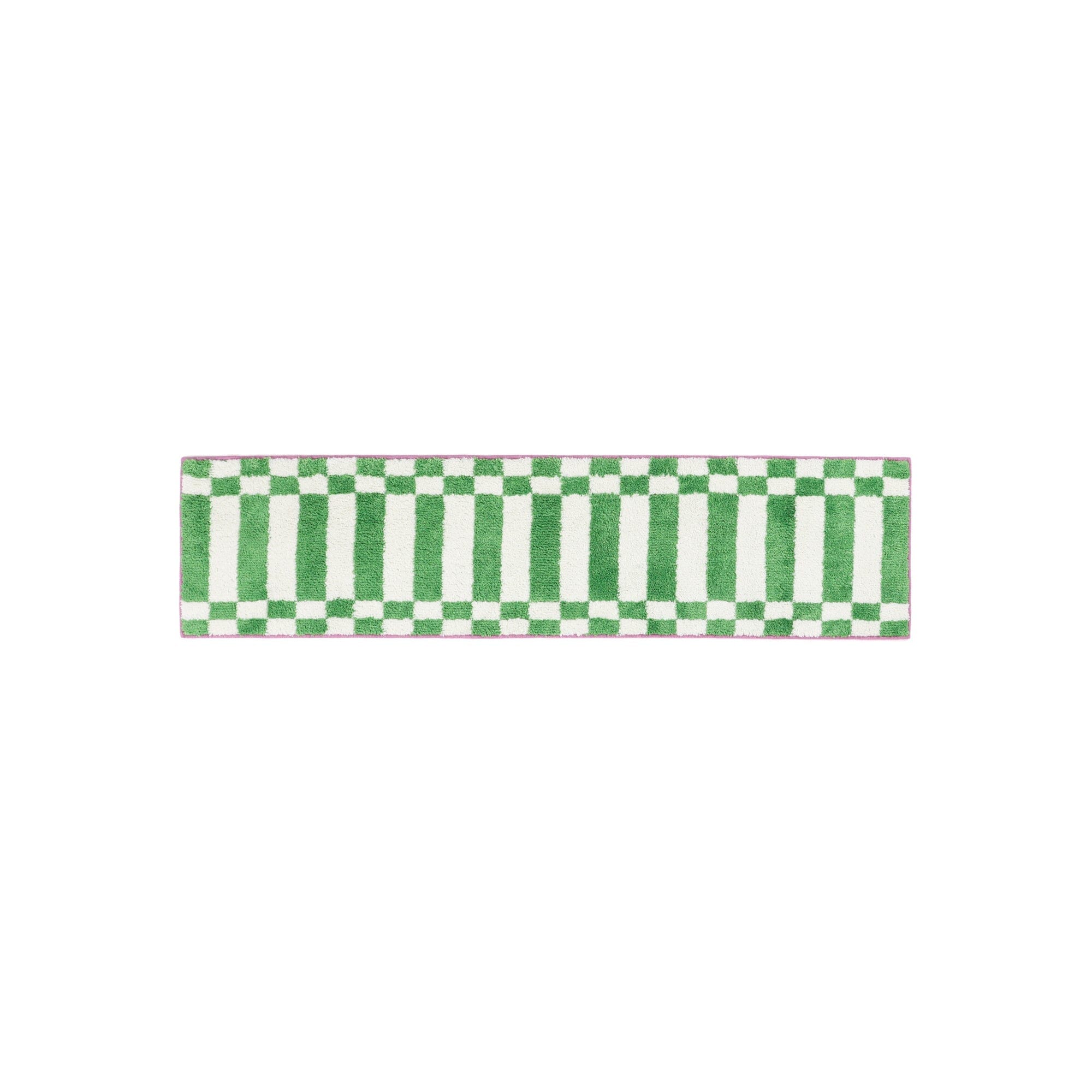 Checkerboard Kitchen Mat Medium Green X Pink