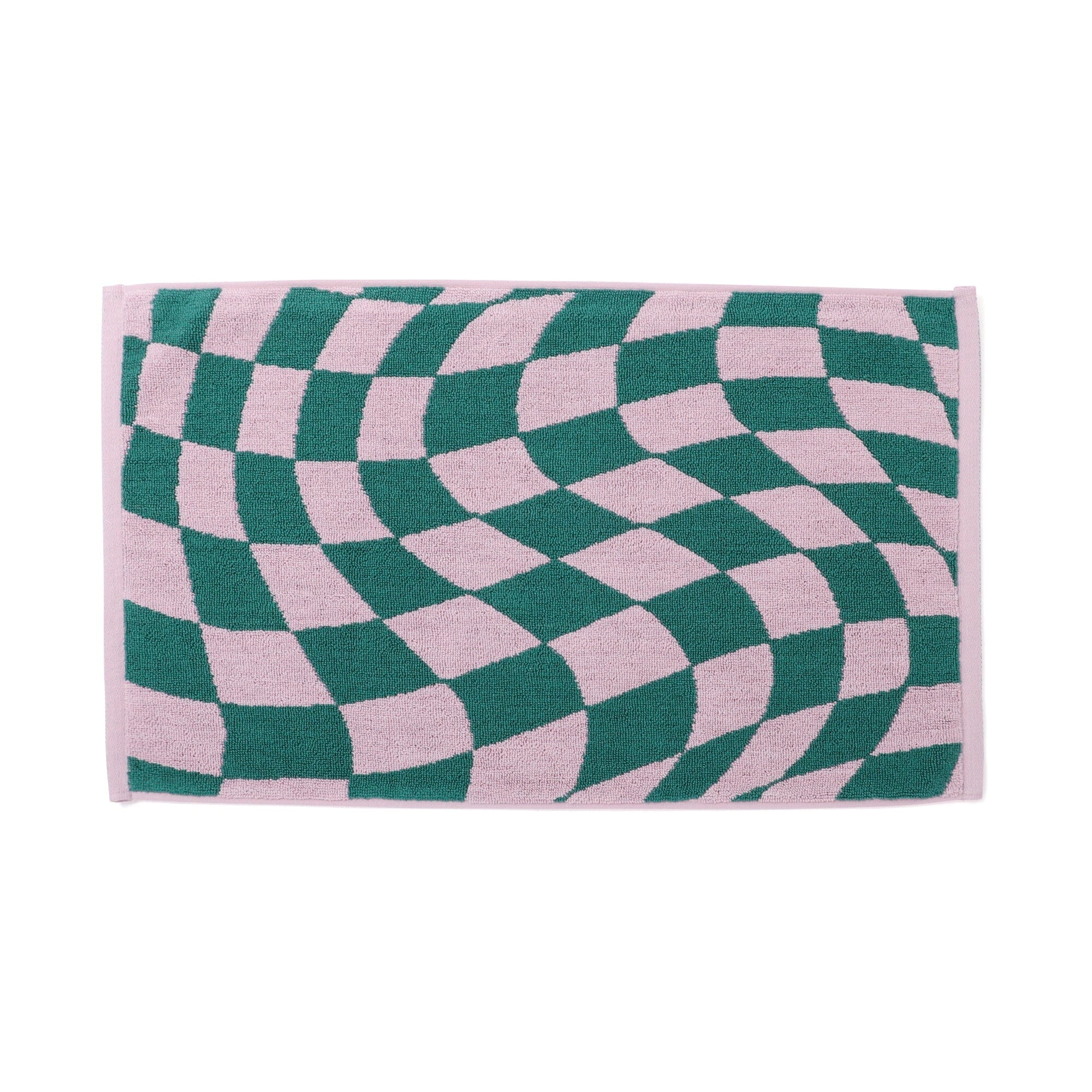 Antibacterial And Deodorizing Towel Mat Checkered Pink