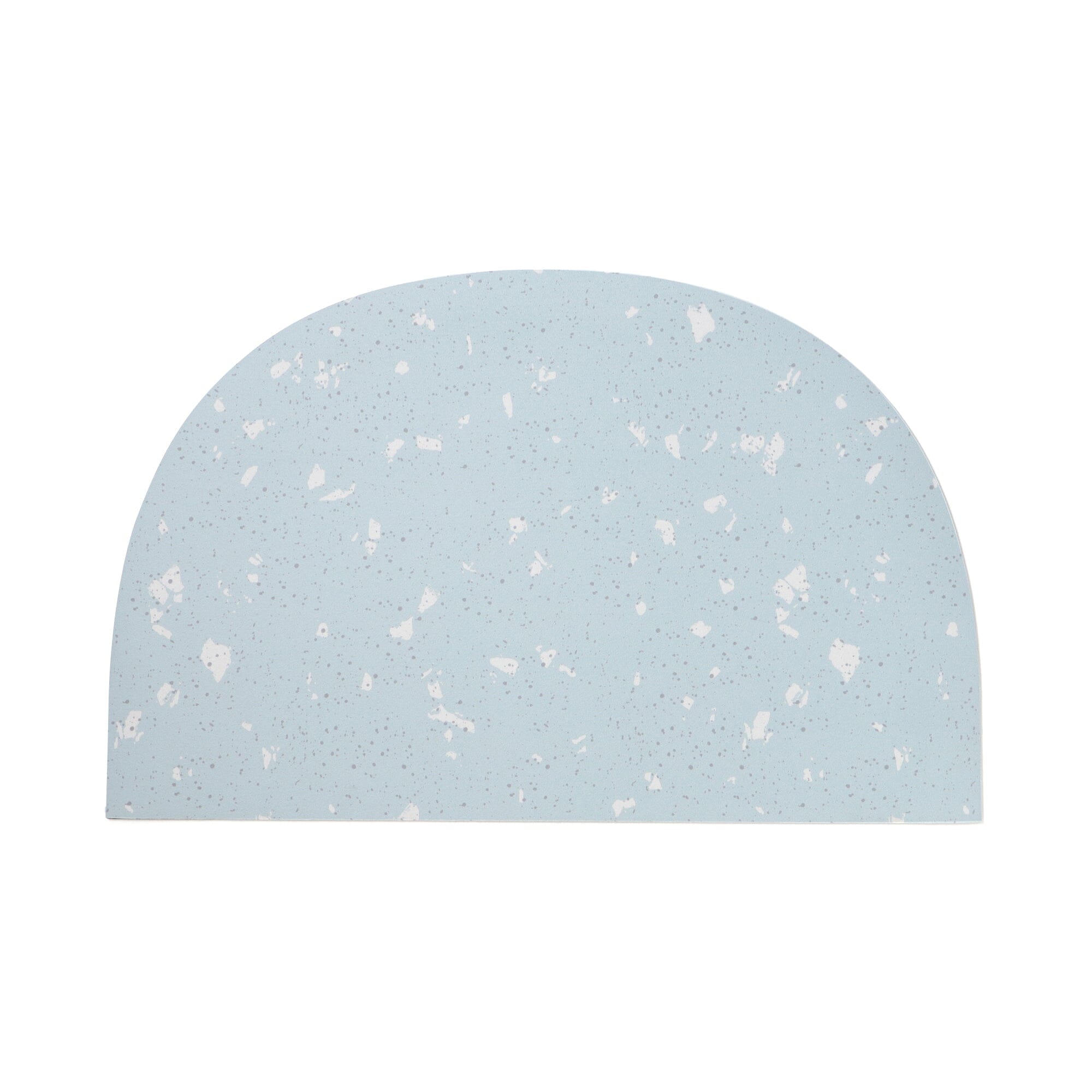 Diatomaceous Earth Soft Bath Mat Semi-Circular Terrazzo Light Blue